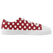 Red with White Polka Dot Tennis Shoes (Left Shoe Inside)