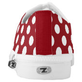 Red with White Polka Dot Tennis Shoes (Left Shoe Back)