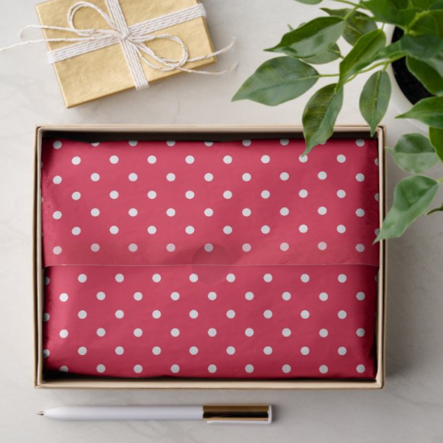 Red With White Polka Dots Tissue Paper (Gift)