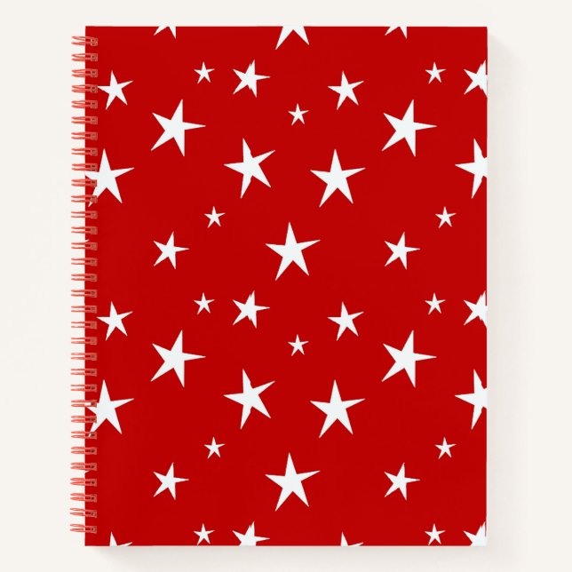 Red with white stars notebook (Front)