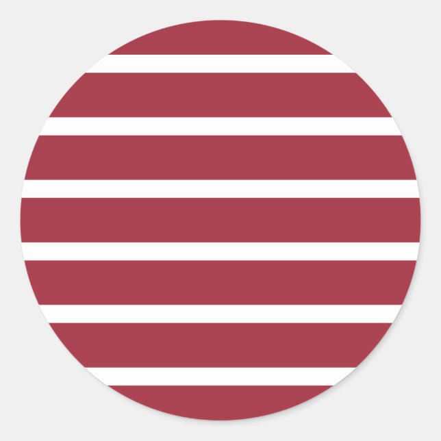 Red with White Stripes American Flag Theme Classic Round Sticker (Front)
