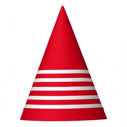 Red with White Stripes Clown Party Hat