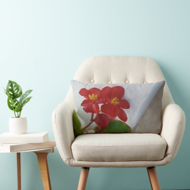 Red With Yellow Lumbar Pillow (Chair)