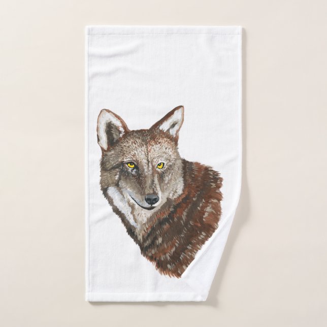 Red Wolf Bath Towel Set (Hand Towel)