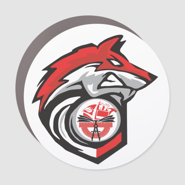Red Wolf Car Magnet - wolf only (Front)