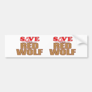 Red Wolf Save Bumper Sticker
