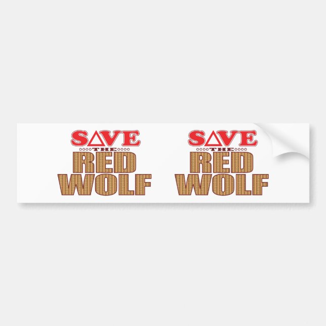 Red Wolf Save Bumper Sticker (Front)