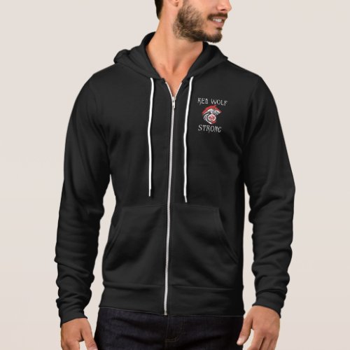 Red Wolf Strong Zippered Hoodie
