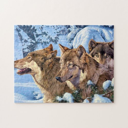 Red wolves painting jigsaw puzzle