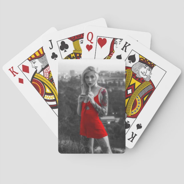 Red Woman Poker Cards (Back)