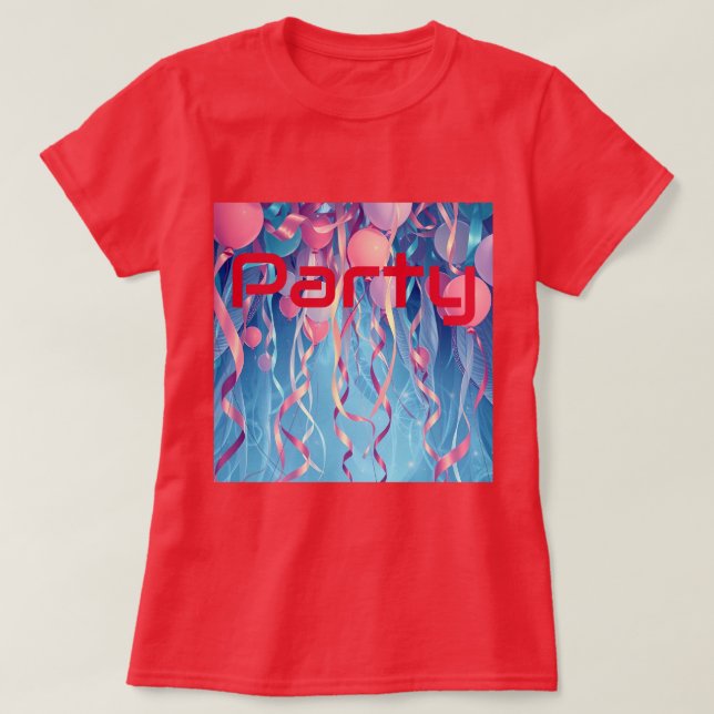 Red Women's Party T-Shirt (Design Front)
