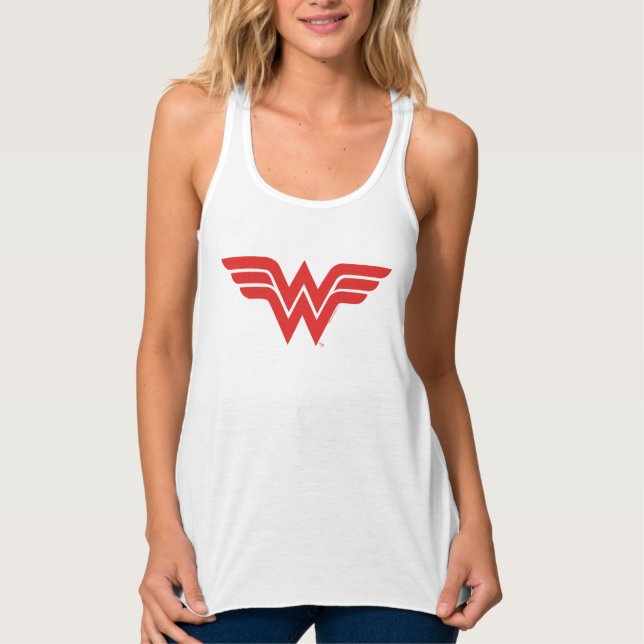 Red Wonder Woman Logo Tank Top (Front)
