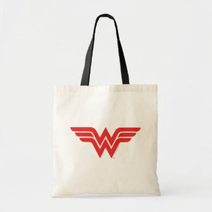 Red Wonder Woman Logo Tote Bag