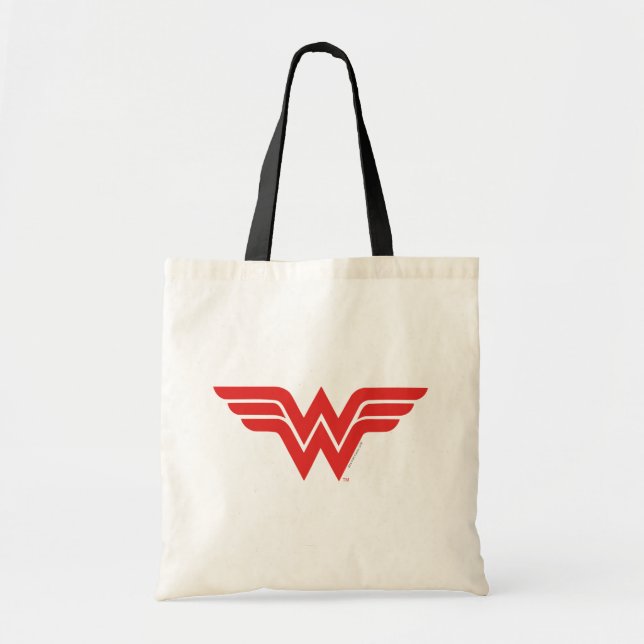 Red Wonder Woman Logo Tote Bag (Front)