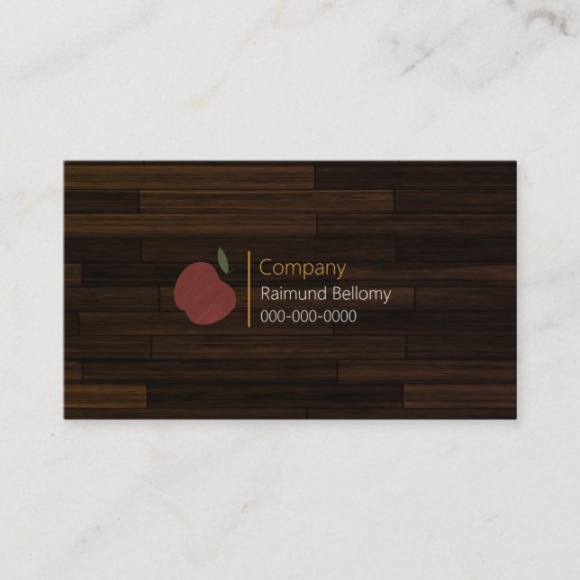 Red Wood Apple Business Card (Front)
