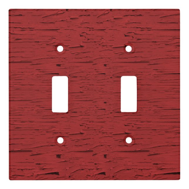Red Wood Light Switch Cover (Front)