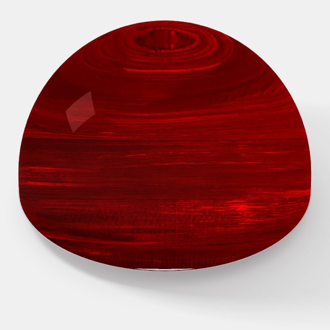 Red wood texture stripes paperweight (Angled)