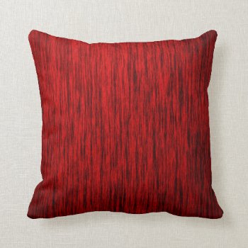 Red Woodgrain Throw Pillow by BamalamArt at Zazzle