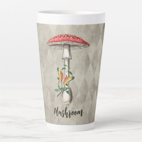 Red Woodland Mushroom Latte Mug