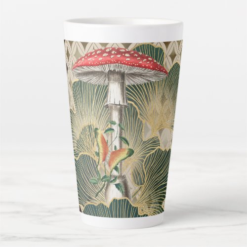 Red Woodland Mushroom Latte Mug