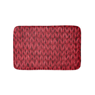 Red Wool: Knitting Texture Background. Bath Mat