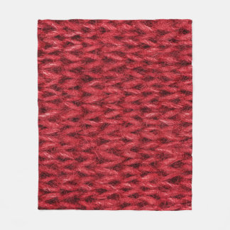 Red Wool: Knitting Texture Background. Fleece Blanket