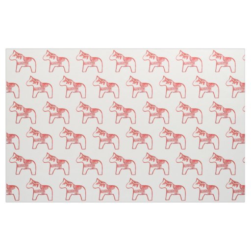 Red work Horse Fabric