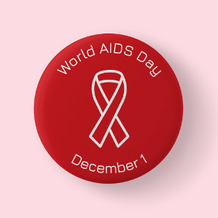 Red World AIDS Day Button