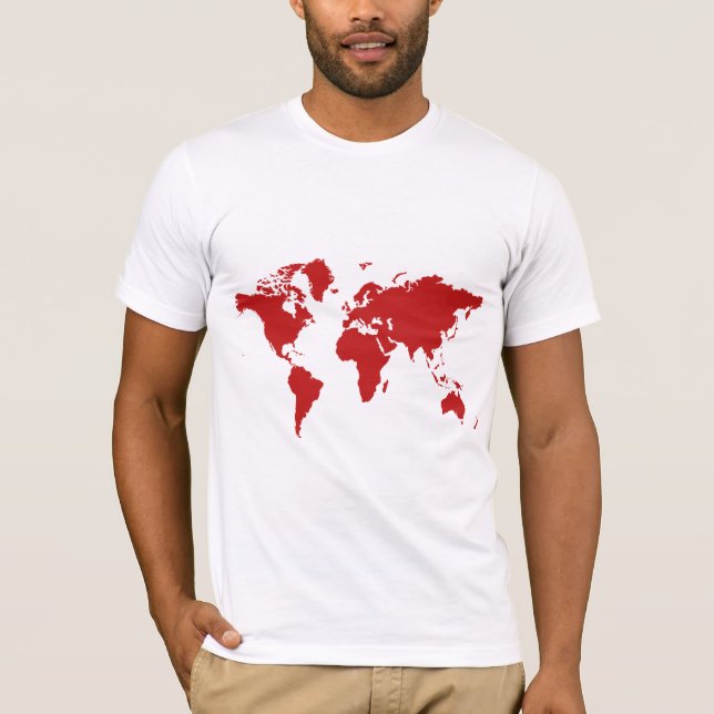 Red world map t-shirt (Front)