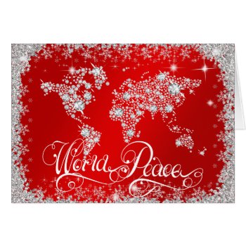 Red WORLD PEACE Diamonds PERSONALIZED Card 