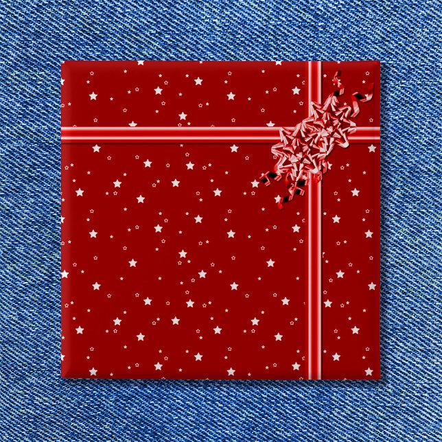 Red Wrapped Present  Button (Red Wrapped Present - Customized Button)