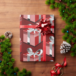 Red Wrapped Presents Wrapping Paper