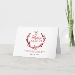 red wreath flourish Corporate Christmas Card