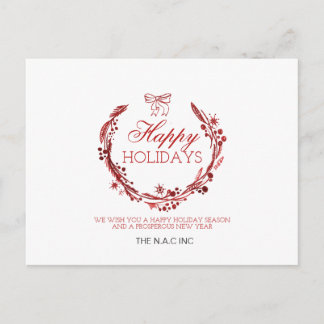 red wreath flourish Corporate PostCard