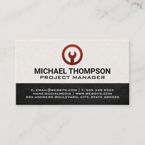 Red Wrench Icon Business Card