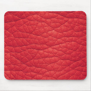 Red Wrinkled Faux Soft Leather Mousepad