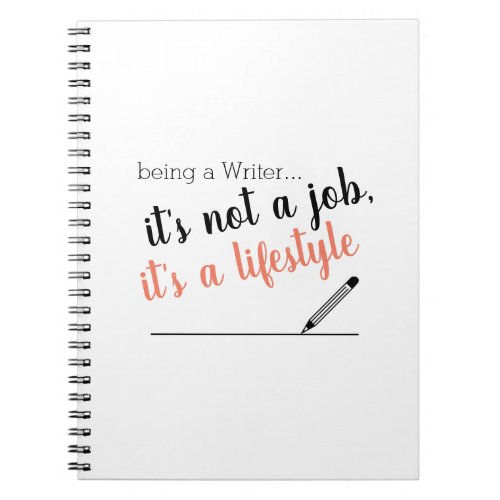 Red Writers Lifestyle Lined Spiral Notebook