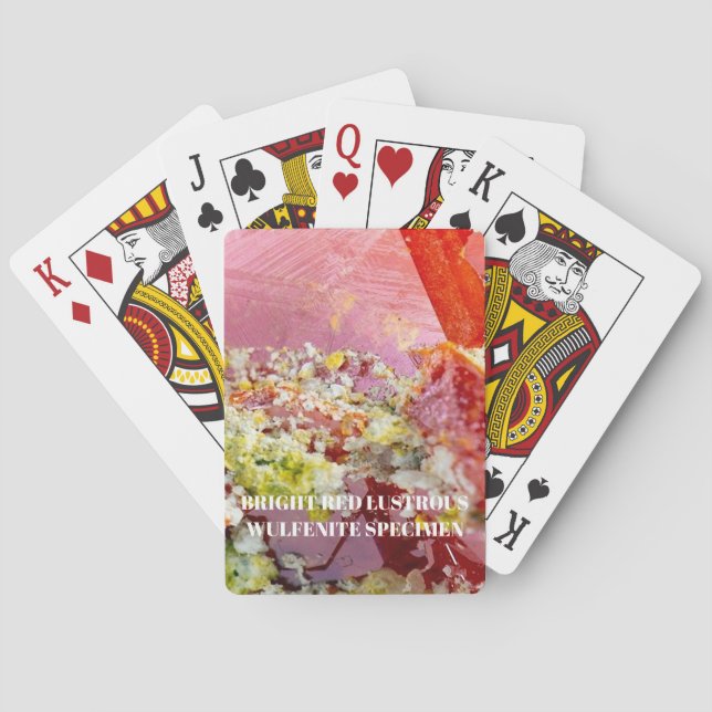 Red Wulfenite Crystal  Poker Cards (Back)