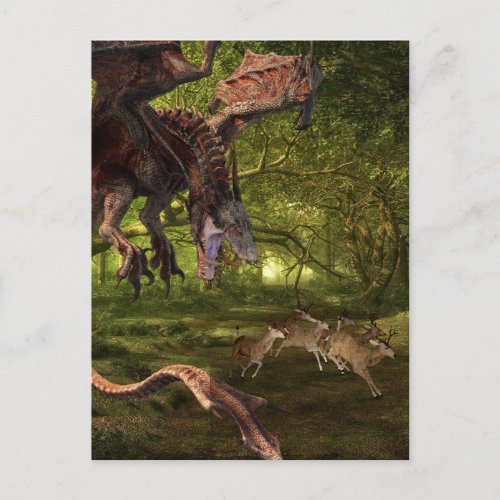 Red Wyvern Dragon in the Forest Postcard