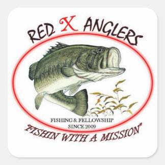 Red X Anglers LMB square sticker