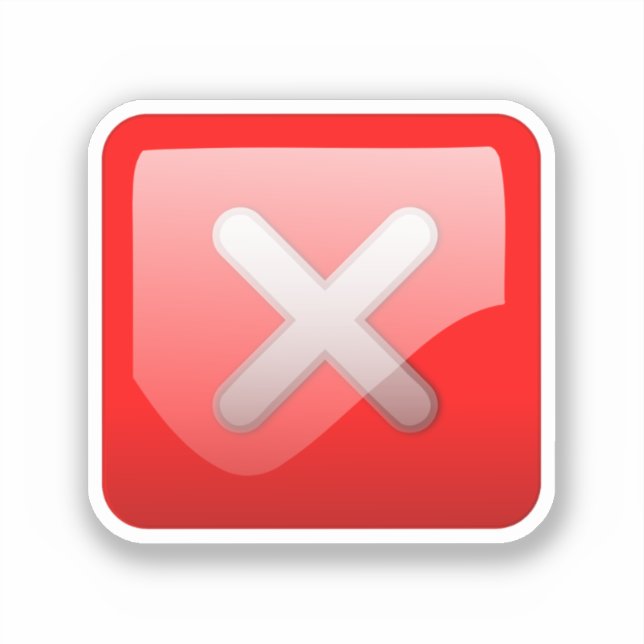 Red X Incorrect Sticker (Front)