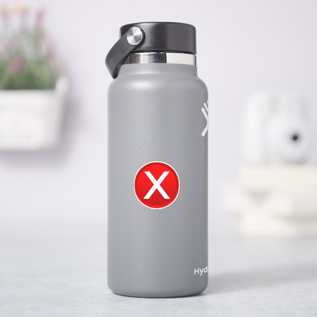 Red X Incorrect Sticker (HydroFlask)