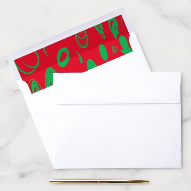 Red x-mas design Envelope Liner (Desk)