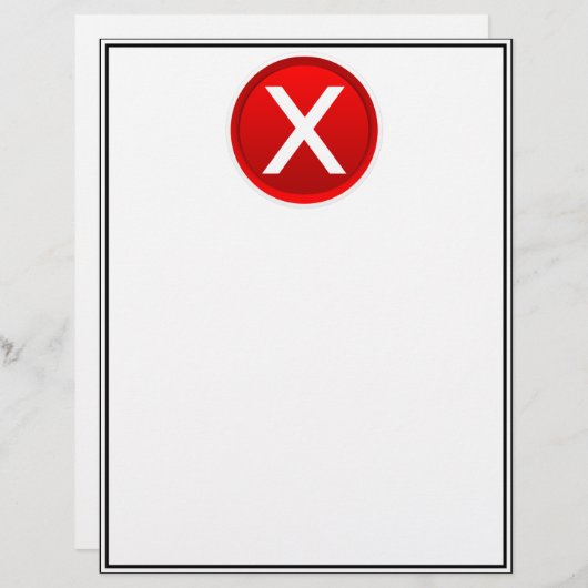 Red X - No / Incorrect Symbol (Front/Back)
