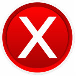 Red X - No / Incorrect Symbol Cutout<br><div class="desc">Here at the SYMBOLICAL STORE, there are 40 symbols to choose from. Add your text or background color to this product. Also, resize the image to be larger, smaller or tiled to fill the entire area. These options are available on most products! Click the CUSTOMIZE IT button to get started....</div>