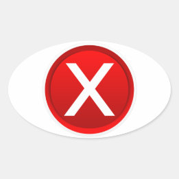 Red X - No - Symbol Oval Sticker