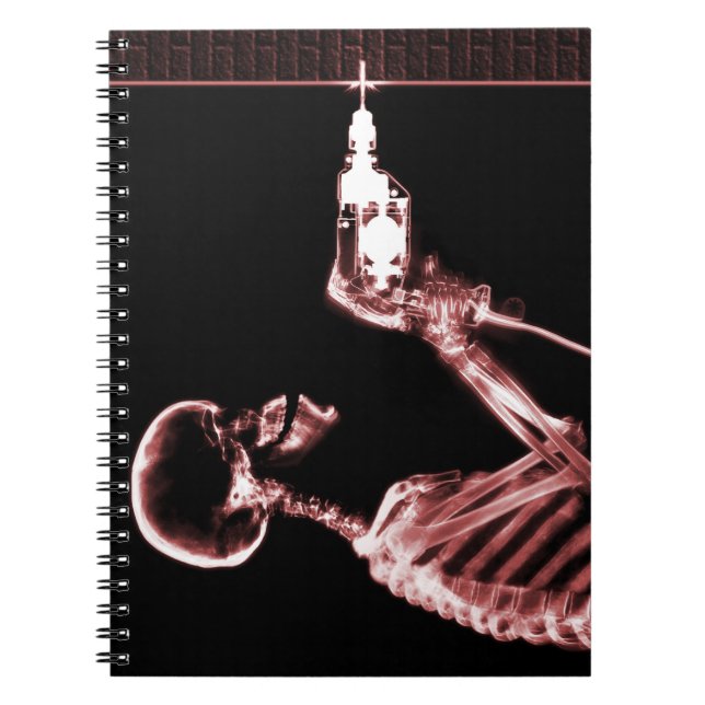 Red X-Ray Skeleton Builder Notebook (Front)