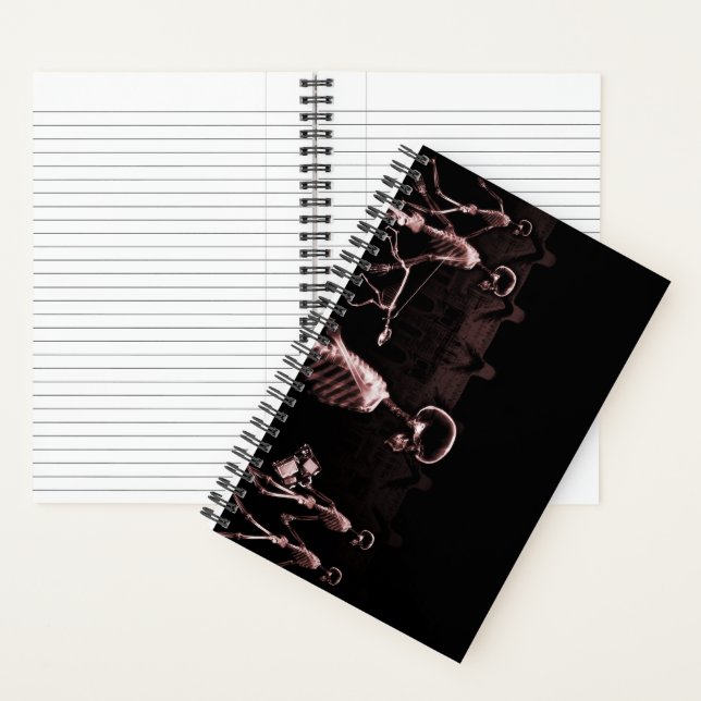 Red X-Ray Skeleton City Scene Notebook (Inside)