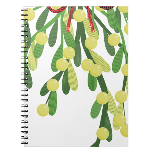 red xmas mistletoe notebook (Front)