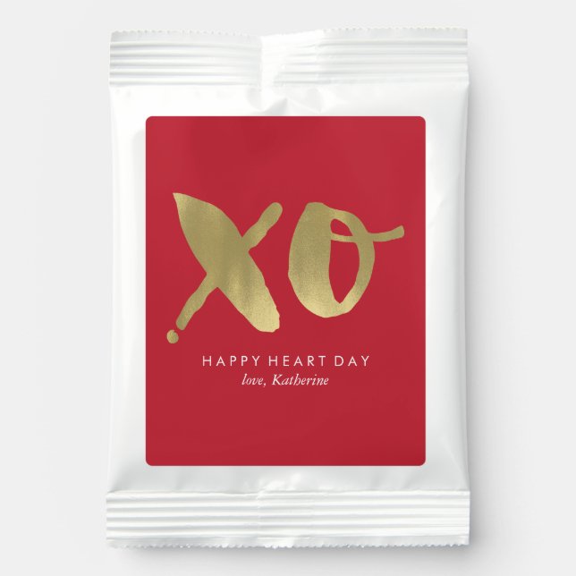 Red "XO" Valentines Day Heart Lemonade Drink Mix (Front)
